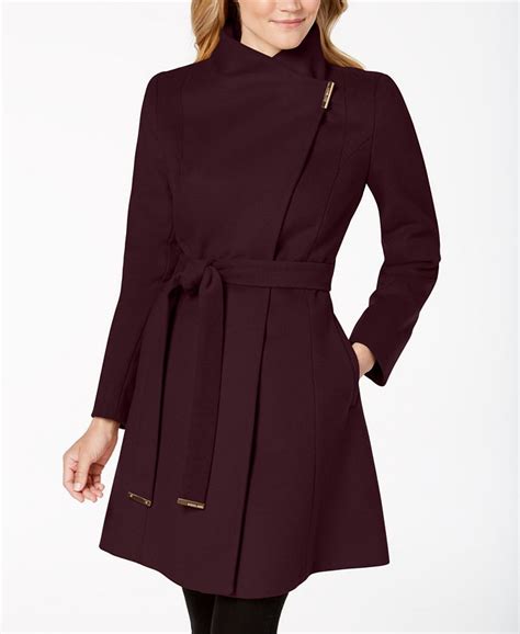 michael kors asymmetrical coat|macy's asymmetrical wool coat.